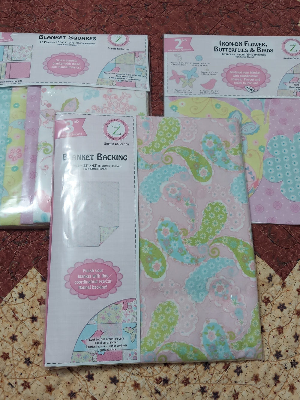 The Land Of Whimzie Sophie Collection Flannel Blanket Kit